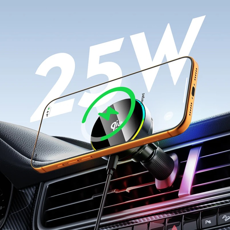 Wireless Car Charger Mount Fast Charging - Qi2 25W Pengisi Daya Nirkabel Magnetik