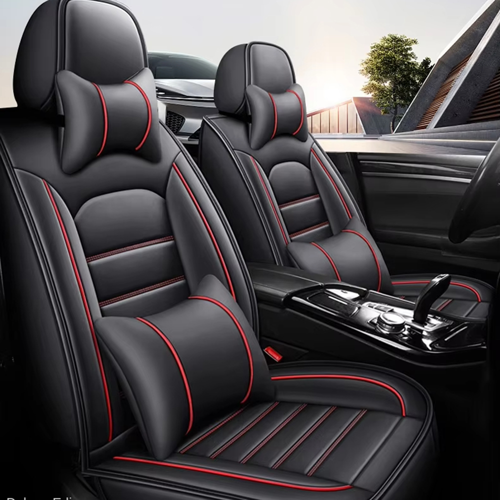 Leather Car Seat Covers Full Set Universal - Sarung Jok Mobil Universal Kulit Tahan
