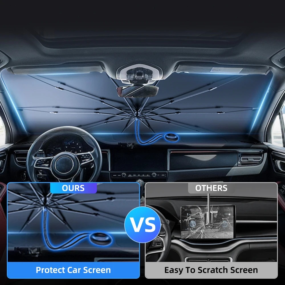 Kerai kaca depan mobil lipat,  - Car Sunshade Windshield Umbrella Foldable ulasan dan harga