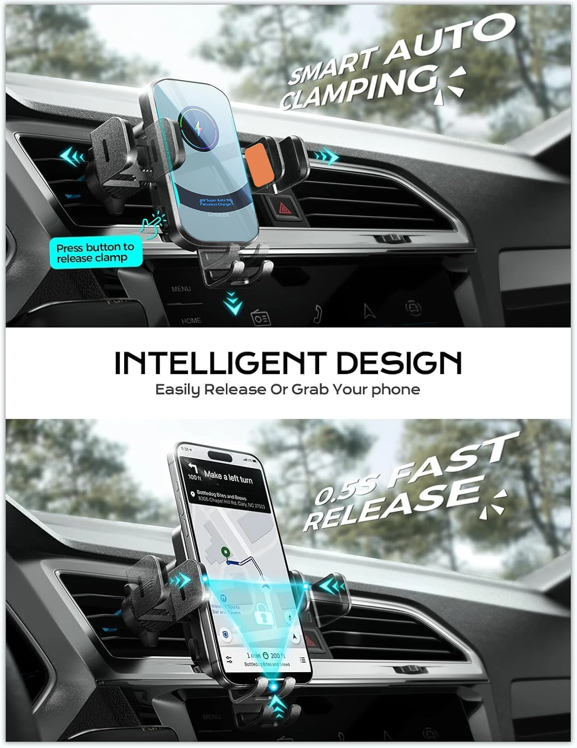 UYUXIO pengisi daya mobil nirk - Magnetic Phone Holder For Car Vent ulasan dan harga