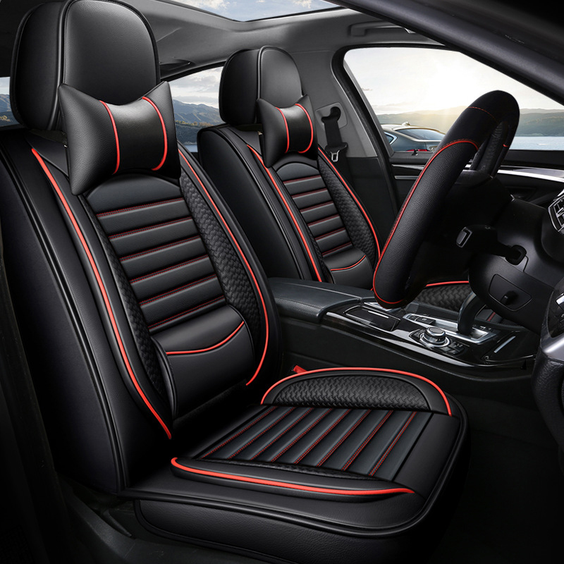 Sarung jok mobil mewah Set len - Leather Car Seat Covers Full Set Universal ulasan dan harga