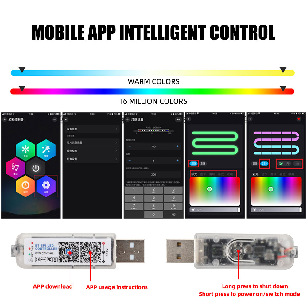 1/2in1 110cm 140cm Lampu LED I - Led Ambient Interior Car Lights App Control ulasan dan harga