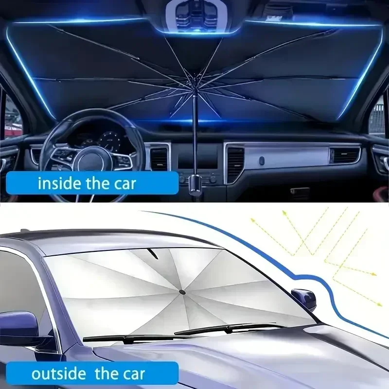 Payung pelindung matahari kaca - Car Sunshade Windshield Umbrella Foldable ulasan dan harga