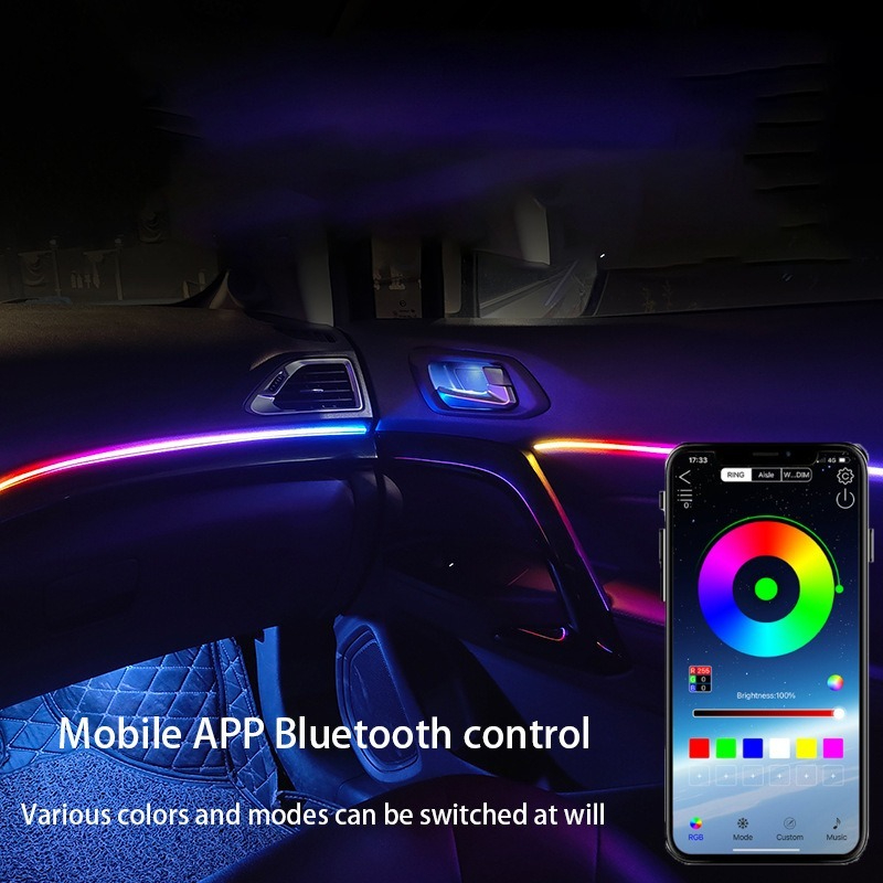 LED mobil, lampu suasana 64 wa - Led Ambient Interior Car Lights App Control ulasan dan harga